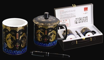 贝拉尔陶瓷龙运中华含笔三件套 融合艺术与文化的典藏之作